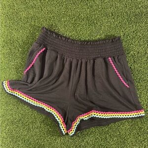 Crown & Ivy Black Shorts with Vibrant Trim